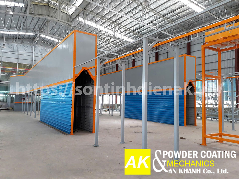 Lò sấy sơn tĩnh điện do An Khanh chế tạo tại xưởng Hóc Môn