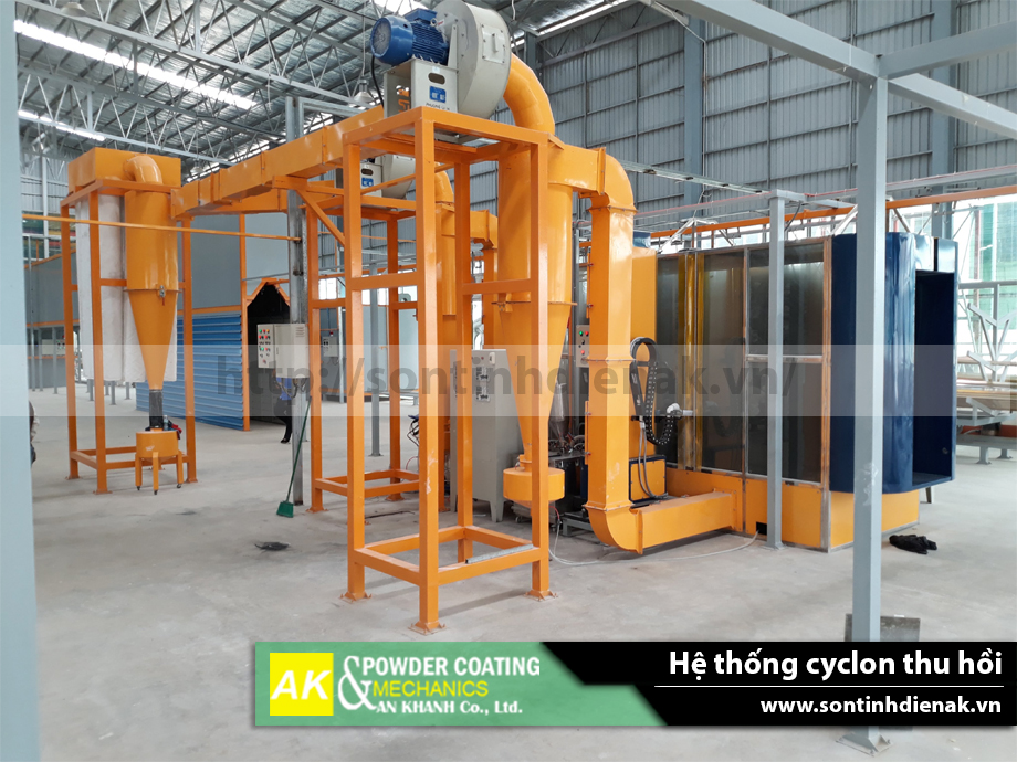 Hệ cyclone thu hồi bột sơn được nghiệm thu sau lắp đặt