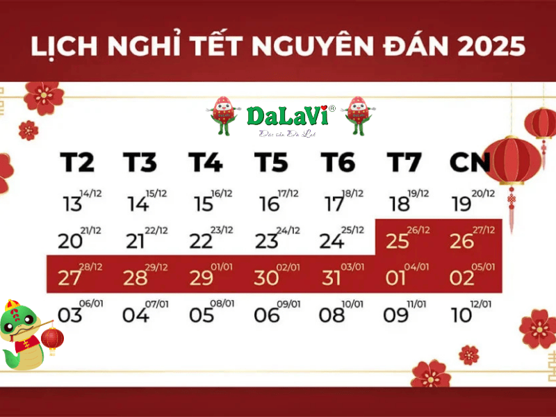 Lịch nghỉ Tết 2025 cập nhật mới nhất từ nhà nước