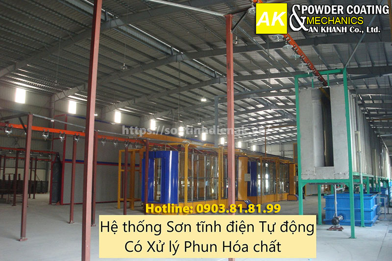 buồng phun sơn tĩnh điện tự động